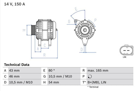 Bosch 0986081190 Alternator - 1