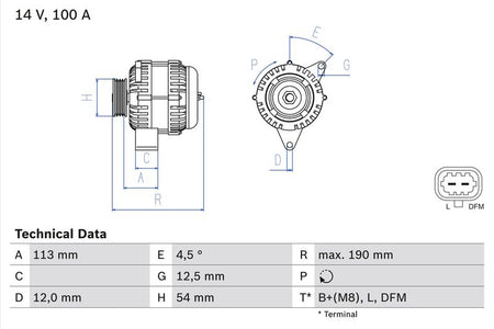 Bosch 0986081410 Alternator - 1