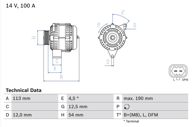 Bosch 0986081410 Alternator - 1