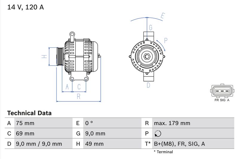 Bosch 0986081700 Alternator - 1