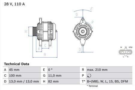 Bosch 0986081870 Alternator - 1