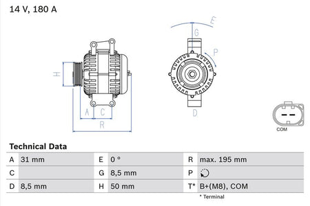Bosch 0986081910 Alternator - 1