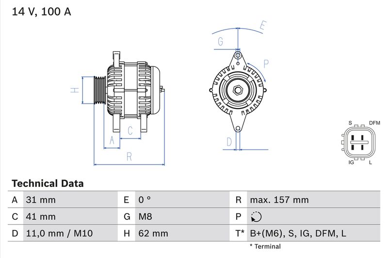 Bosch 0986082020 Alternator - 1