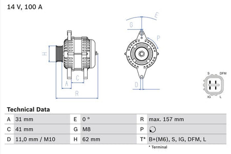 Bosch 0986082020 Alternator - 1