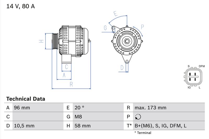 Bosch 0986082040 Alternator - 1