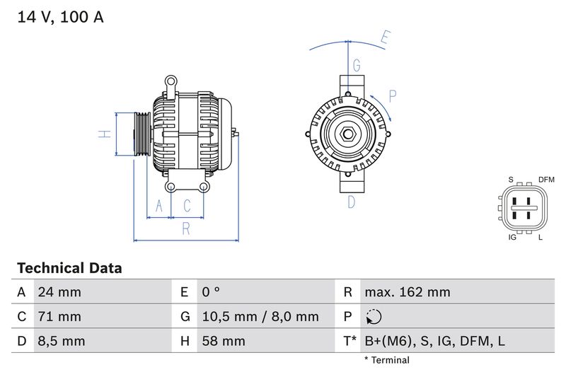 Bosch 0986082080 Alternator - 1