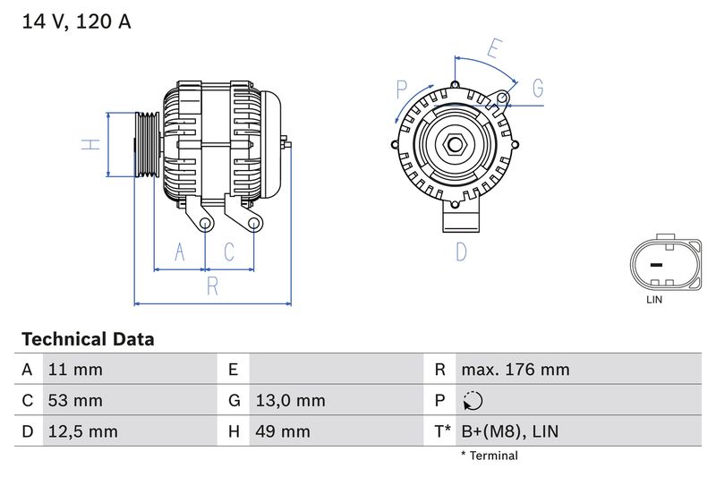 Bosch 0986082220 Alternator - 1