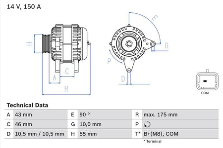 Bosch 0986082240 Alternator - 1
