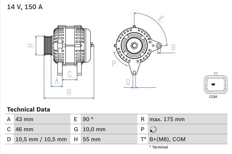 Bosch 0986082240 Alternator - 1