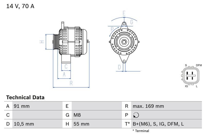 Bosch 0986082300 Alternator - 1
