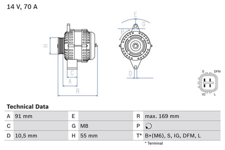 Bosch 0986082300 Alternator - 1