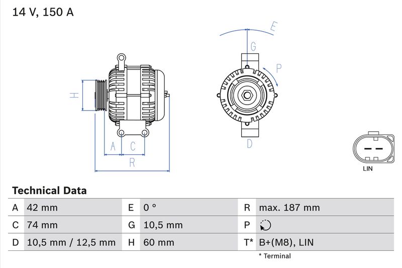 Bosch 0986082330 Alternator - 1