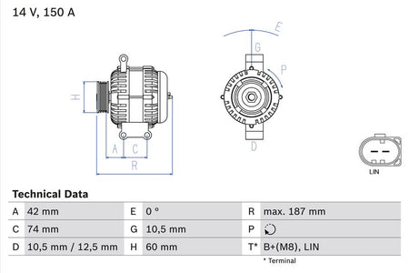 Bosch 0986082330 Alternator - 1