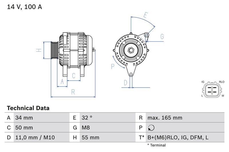 Bosch 0986082350 Alternator - 1