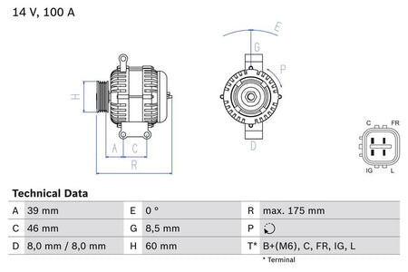 Bosch 0986082420 Alternator - 1