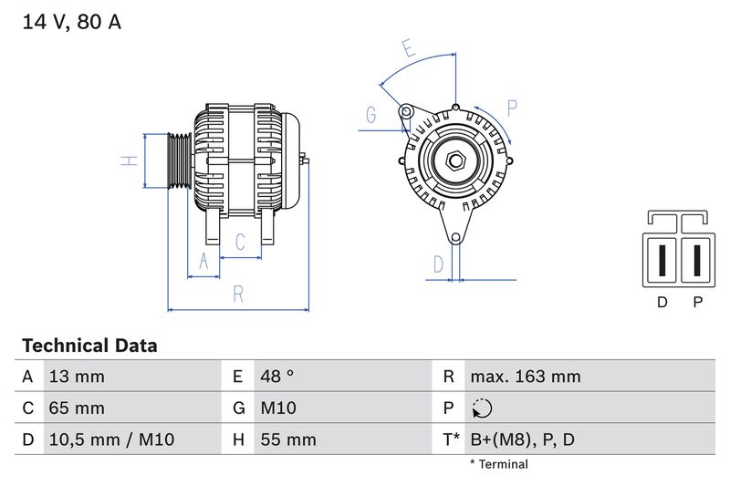 Bosch 0986082710 Alternator - 1