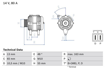 Bosch 0986082710 Alternator - 1