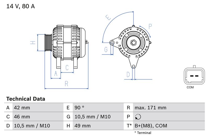 Bosch 0986082740 Alternator - 1