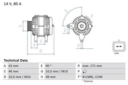 Bosch 0986082740 Alternator - 1