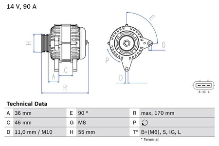 Bosch 0986082770 Alternator - 1