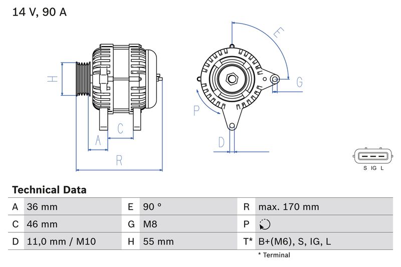 Bosch 0986082770 Alternator - 1