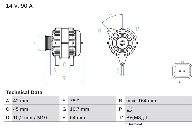 Bosch 0986082810 Alternator - 1