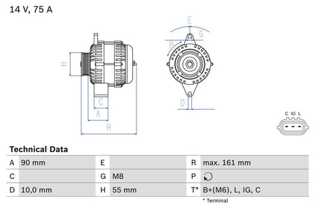 Bosch 0986082900 Alternator - 1