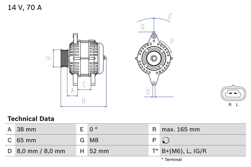 Bosch 0986082910 Alternator - 1