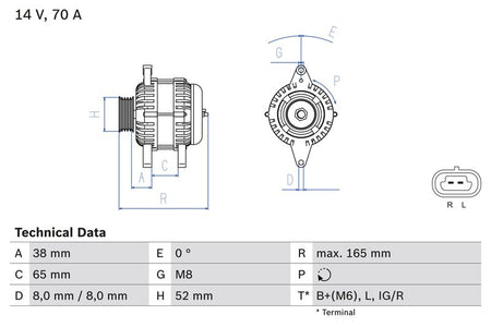 Bosch 0986082910 Alternator - 1