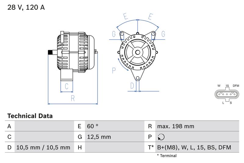Bosch 0986082930 Alternator - 1
