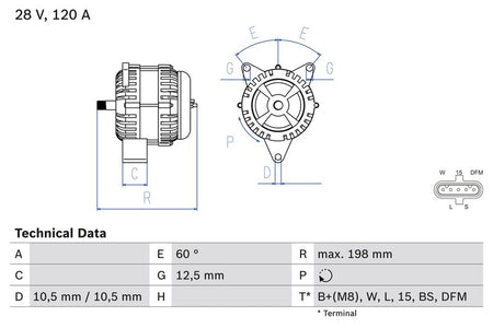 Bosch 0986082930 Alternator - 1