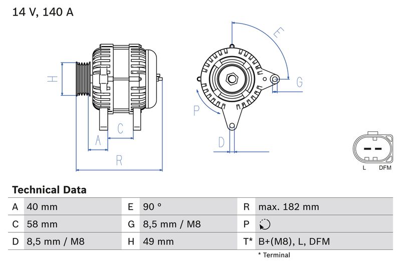 Bosch 0986083050 Alternator - 1