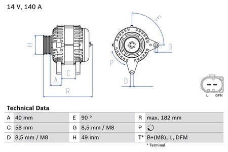 Bosch 0986083050 Alternator - 1