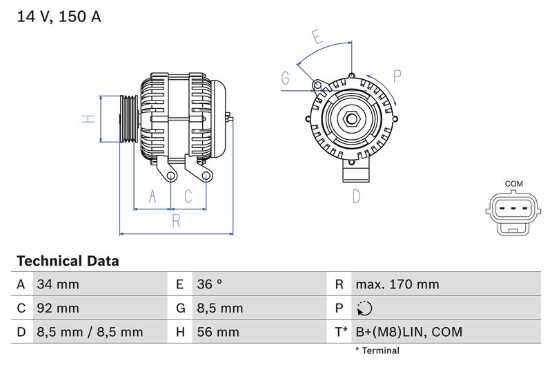 Bosch 0986083070 Alternator - 1