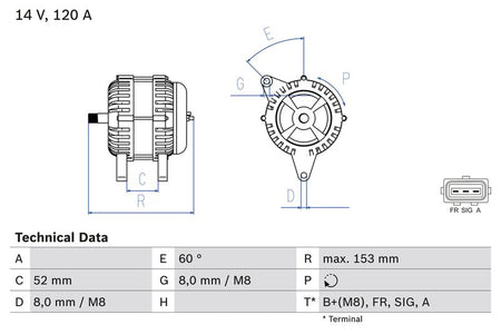 Bosch 0986083080 Alternator - 1