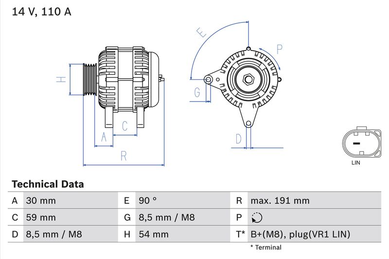 Bosch 0986083270 Alternator - 1