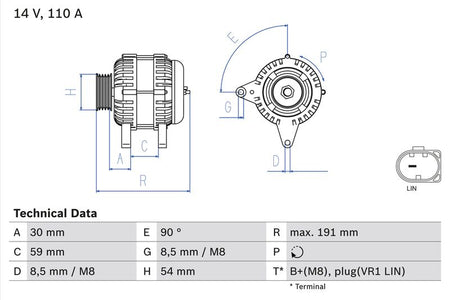 Bosch 0986083270 Alternator - 1