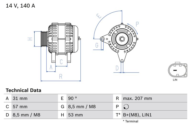 Bosch 0986083340 Alternator - 1