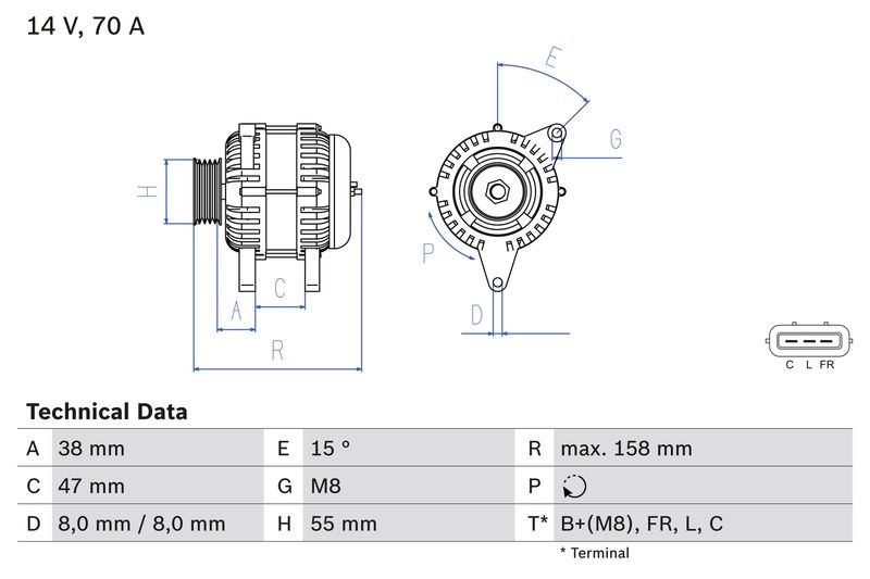 Bosch 0986083510 Alternator - 1