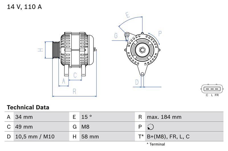 Bosch 0986083640 Alternator - 1