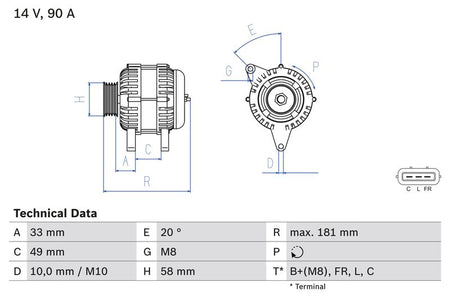 Bosch 0986083650 Alternator - 1
