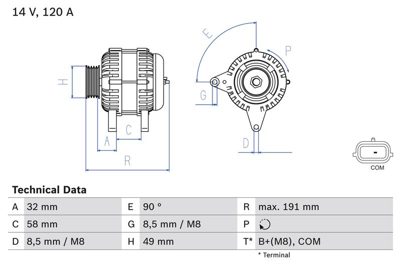 Bosch 0986084000 Alternator - 1
