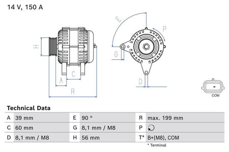 Bosch 0986084070 Alternator - 1