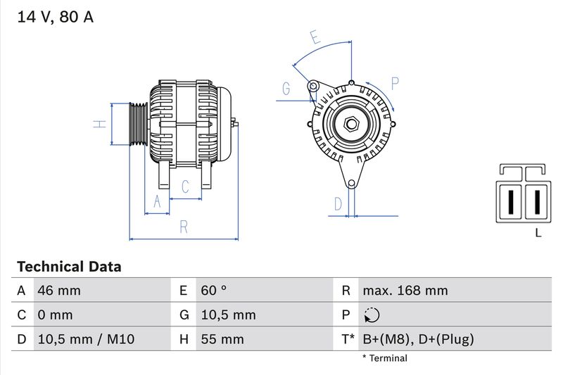 Bosch 0986084210 Alternator - 1