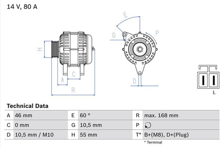 Bosch 0986084210 Alternator - 1
