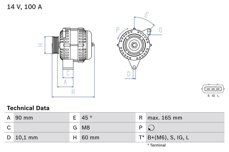 Bosch 0986084390 Alternator - 1