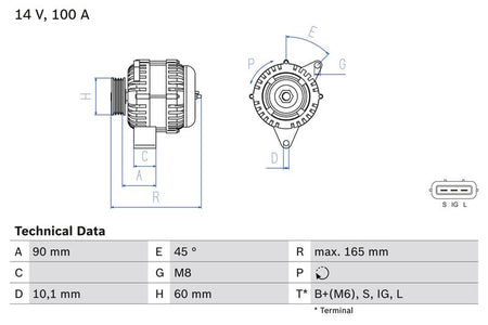Bosch 0986084390 Alternator - 1