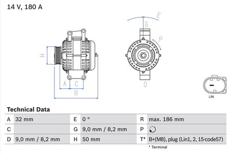 Bosch 0986084590 Alternator - 1