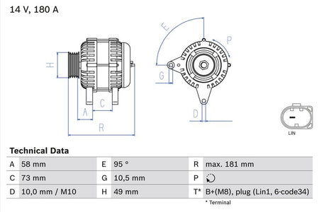 Bosch 0986084630 Alternator - 1