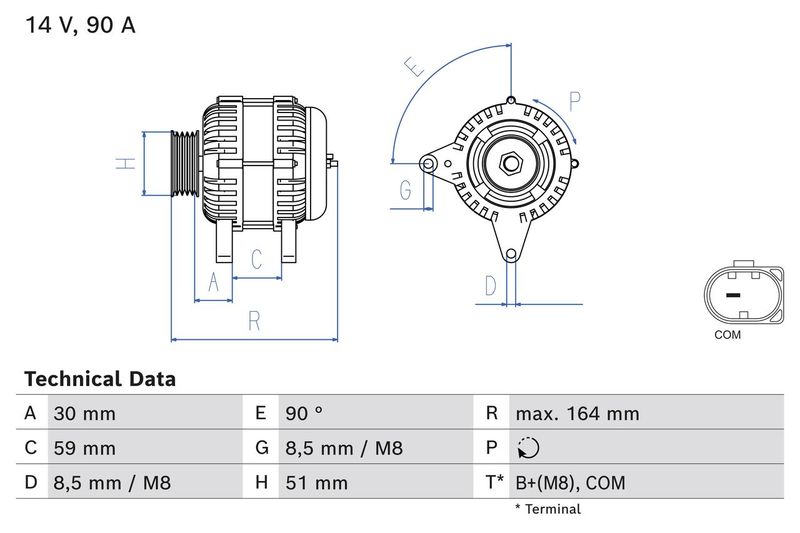 Bosch 0986084750 Alternator - 1